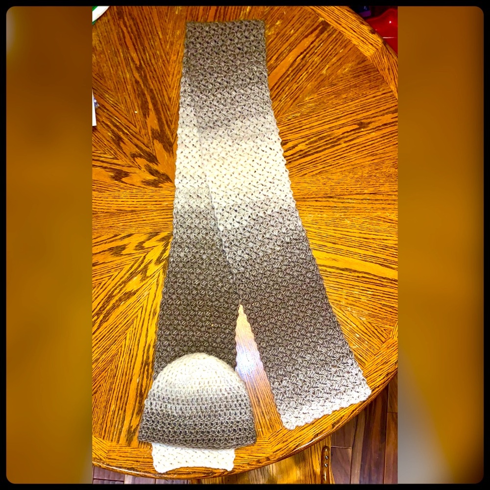 Hand-crocheted women’s winter hat & scarf set